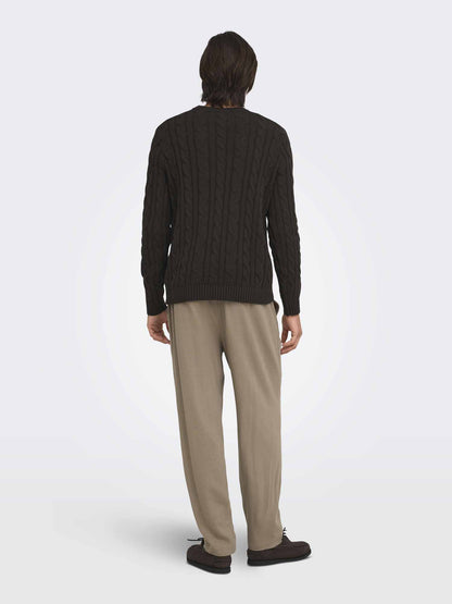 Only & Sons ONKIM, maglia da Uomo marrone
