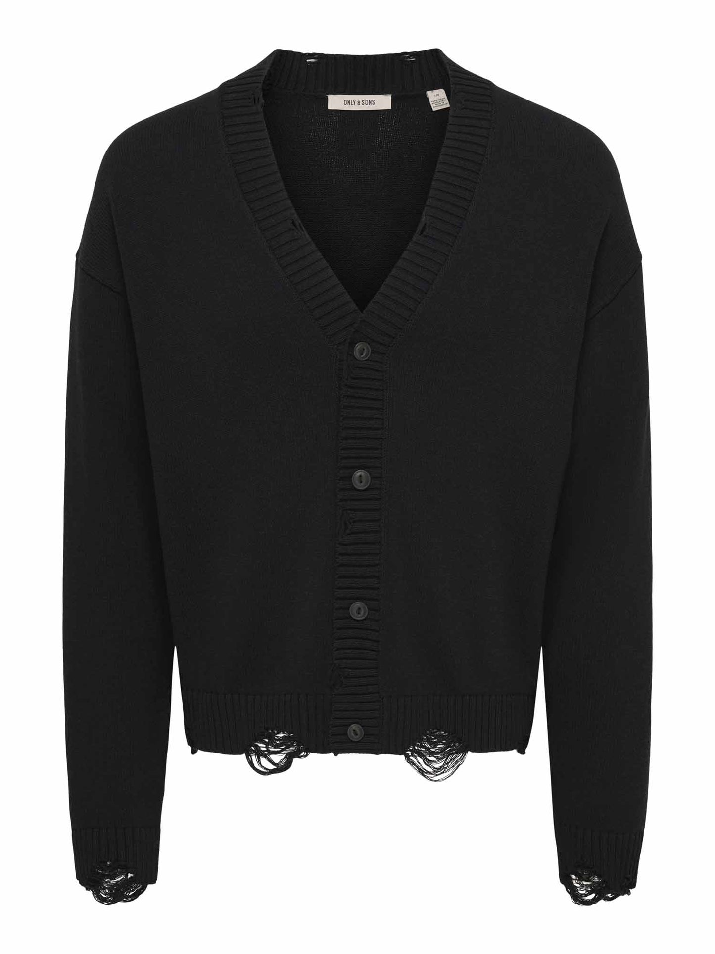 Only & Sons Ons Tune Ds Crop Cardigan Knit, maglia da uomo nera