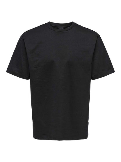 T-SHIRT FRED GIROCOLLO ONLY&SONS DA RAGAZZO NERO