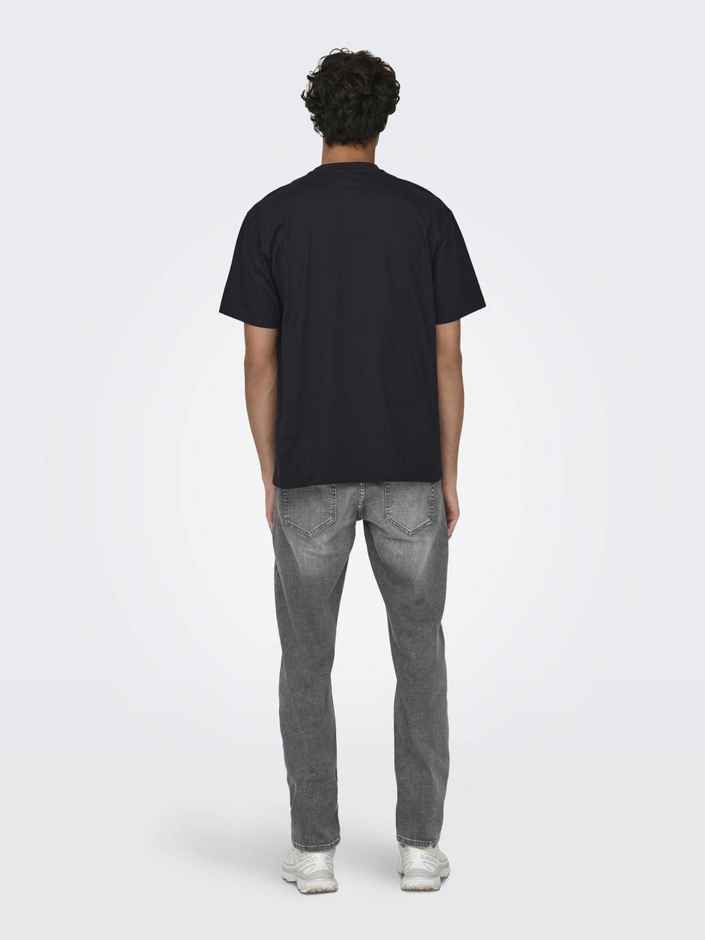 T-shirt Fred girocollo da Uomo nera, casual e versatile