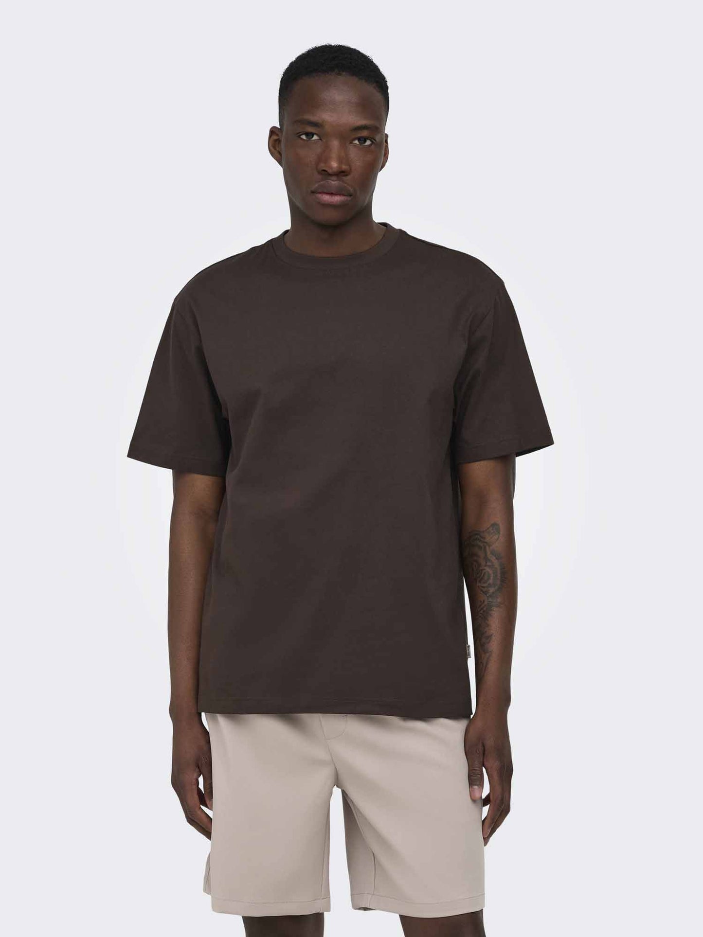 Only & Sons Fred, t-shirt maniche corte da uomo marrone