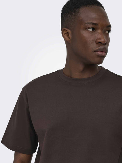 Only & Sons Fred, t-shirt maniche corte da uomo marrone