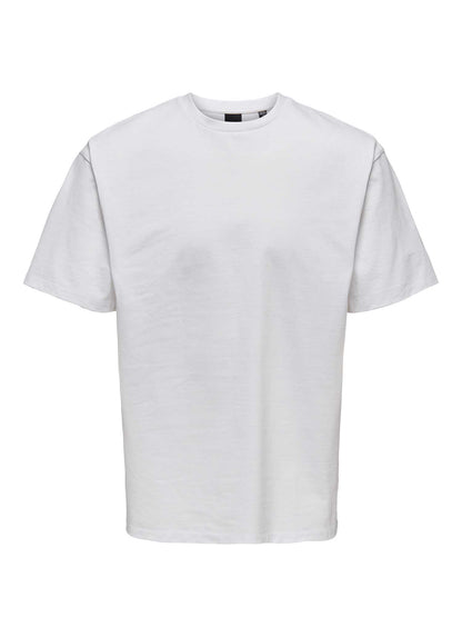 T-SHIRT FRED GIROCOLLO ONLY&SONS DA RAGAZZO BIANCO