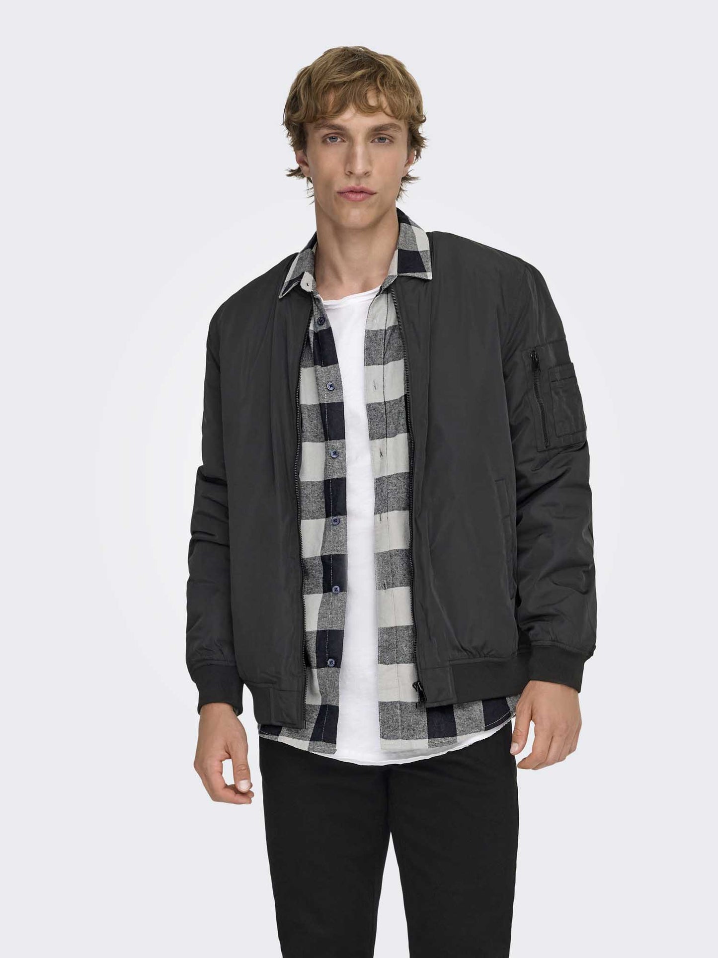 Only & Sons Onsjoshua, bomber casual da uomo nero