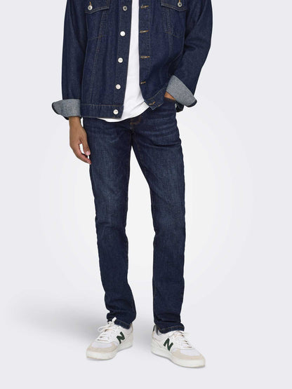 Jeans slim fit Only & Sons da uomo in denim elasticizzato