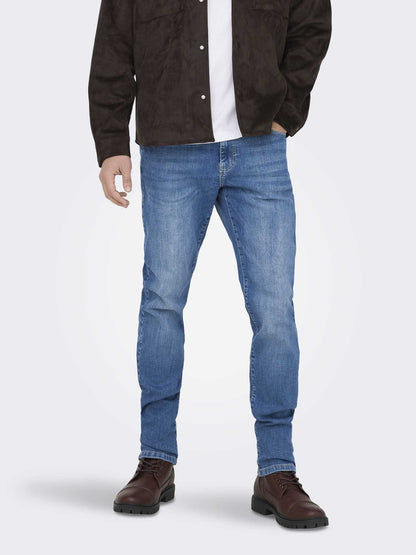Jeans Loom slim da uomo in denim elasticizzato per un look casual