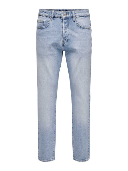 Only & Sons Onsyoke, jeans tapered da uomo in denim chiaro