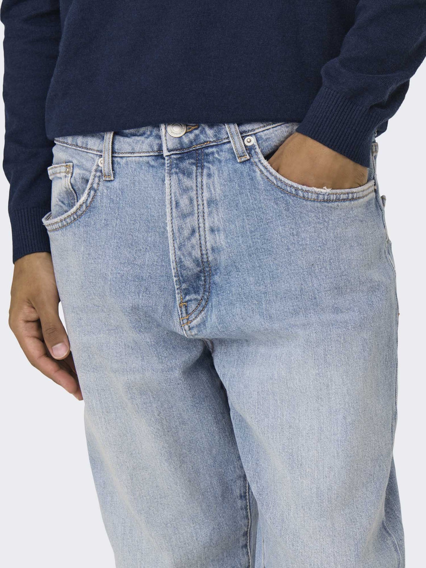 Only & Sons Onsyoke, jeans tapered da uomo in denim chiaro