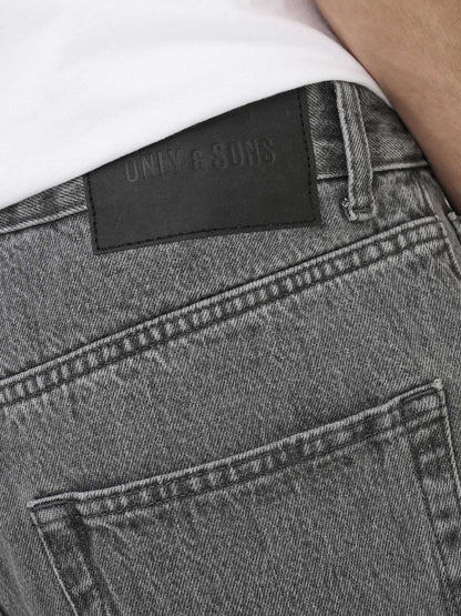 Only & Sons Jeans grigi da uomo Onstye Loose Tape con taglio ampio