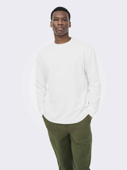 Only & Sons Caspian, t-shirt maniche corte da uomo bianca