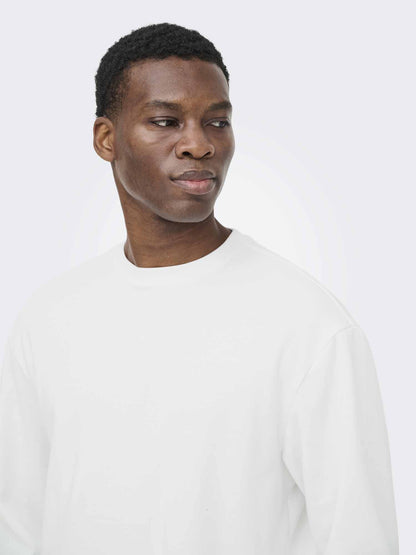 Only & Sons Caspian, t-shirt maniche corte da uomo bianca