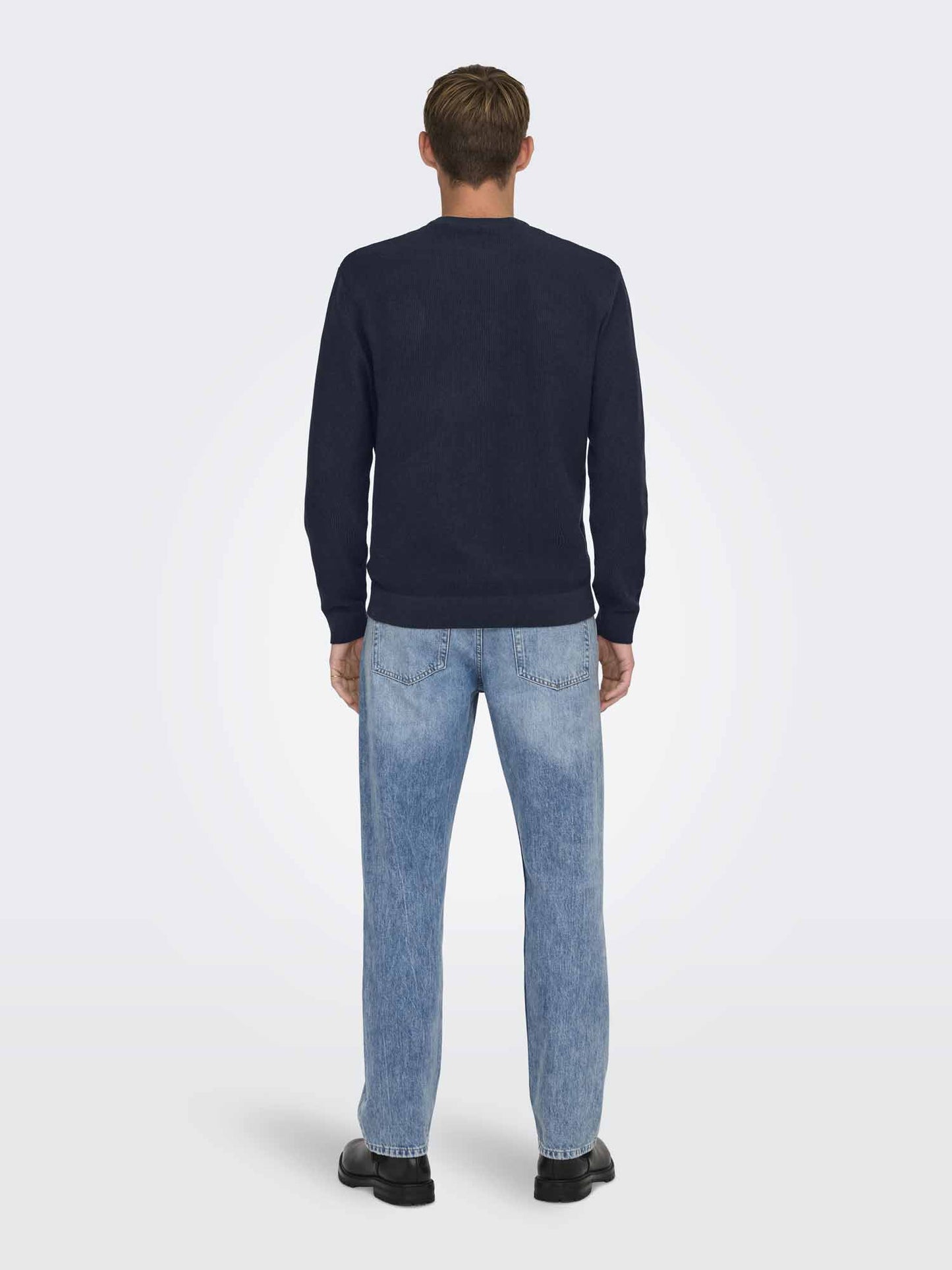 Pullover Only & Sons Onstony da uomo in cotone blu casual