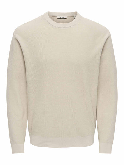 Only & Sons Tony, maglia da uomo panna