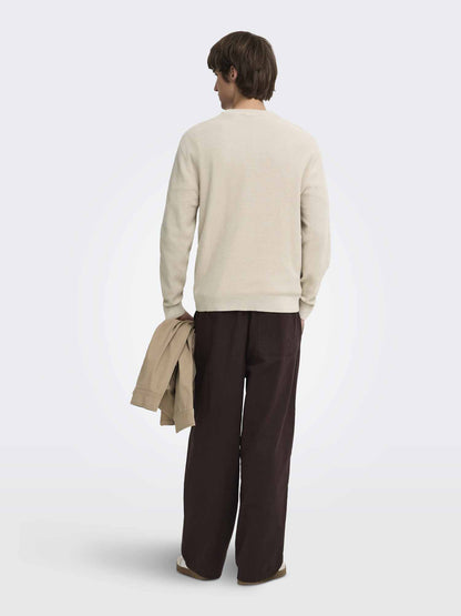 Only & Sons Tony, maglia da uomo panna
