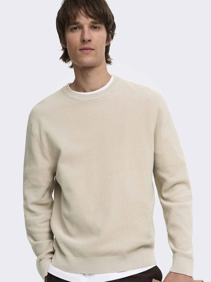 Only & Sons Tony, maglia da uomo panna