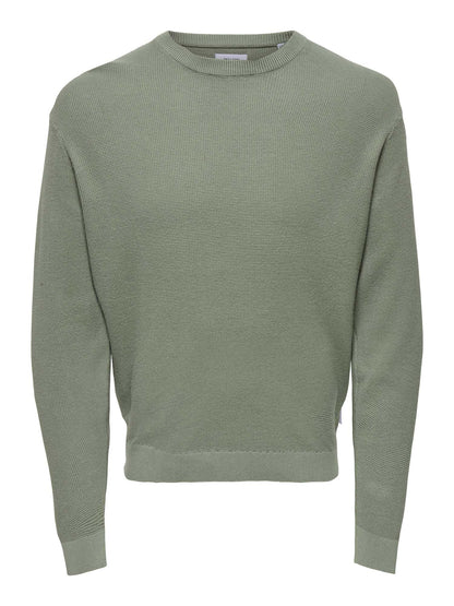Pullover girocollo Onstony da uomo in cotone verde