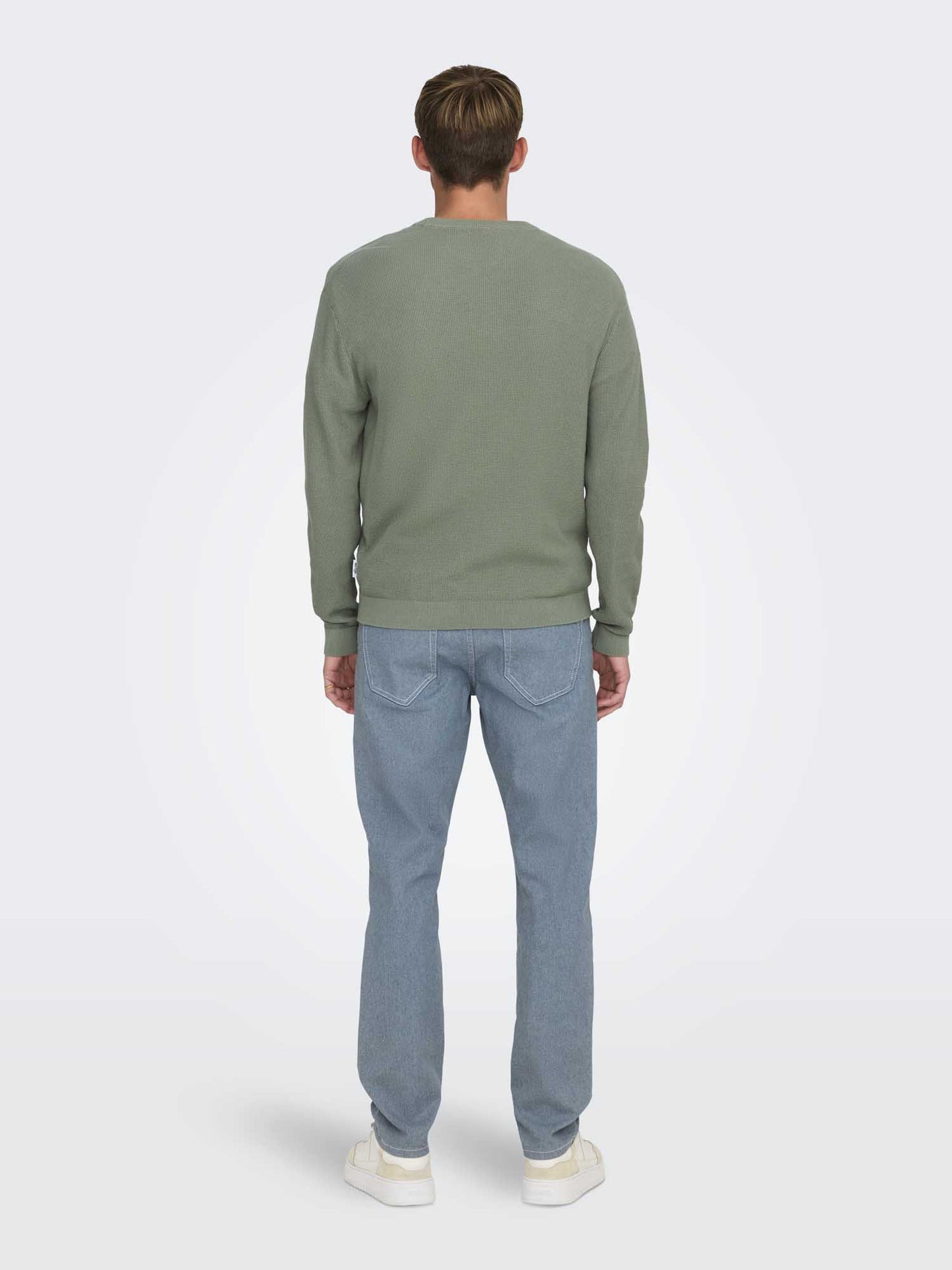 Pullover girocollo Onstony da uomo in cotone verde