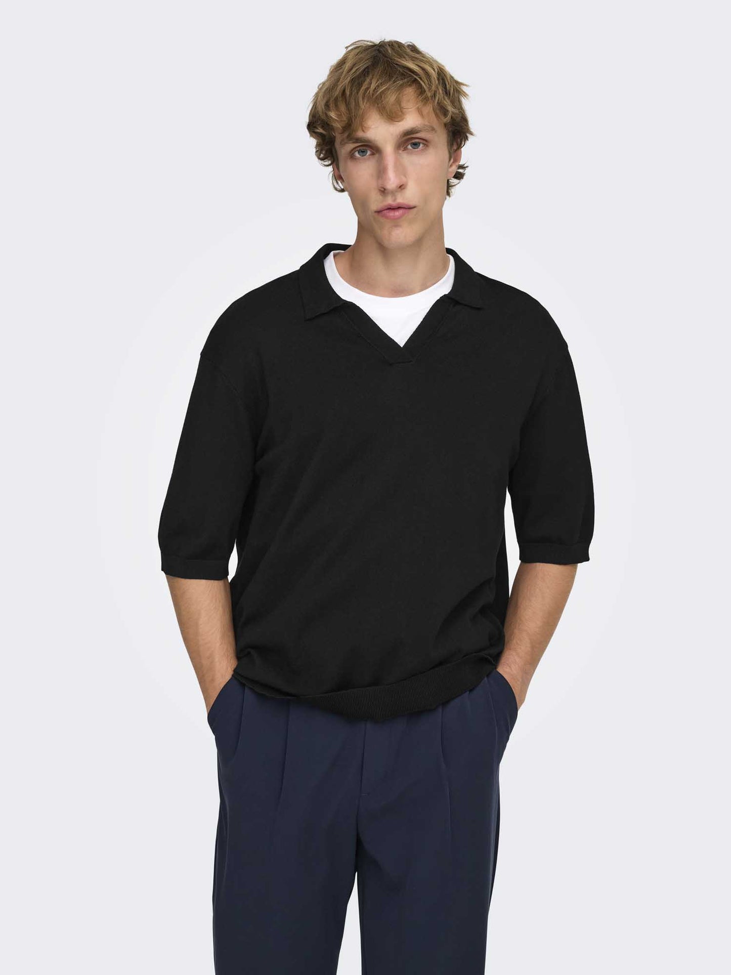 Only & Sons Onswyler, maglia knit casual da uomo nera