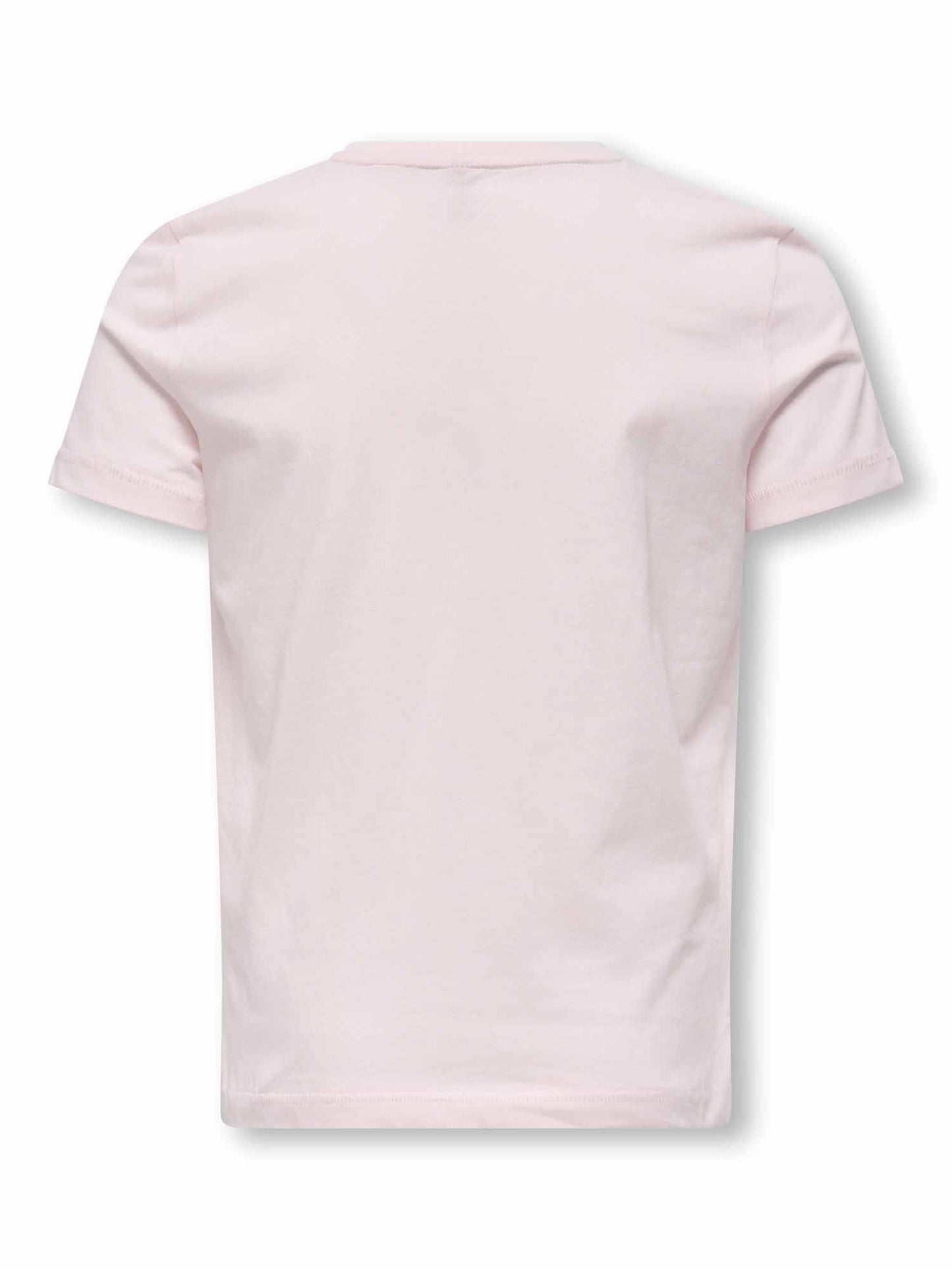 T-shirt rosa da bambino unisex Only Jr in cotone organico con stampa cuore