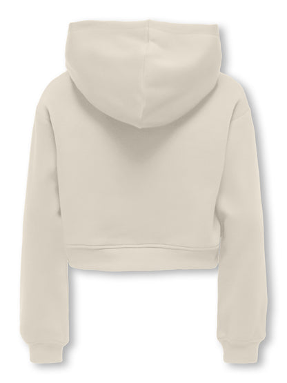 FELPA BASIC CON CAPPUCCIO ONLY JUNIOR DA BAMBINA PANNA