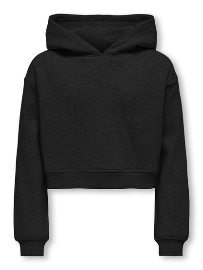FELPA BASIC CON CAPPUCCIO ONLY JUNIOR DA BAMBINA NERO