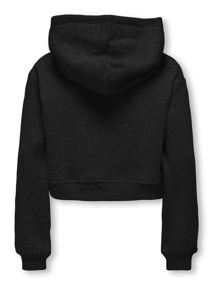 FELPA BASIC CON CAPPUCCIO ONLY JUNIOR DA BAMBINA NERO