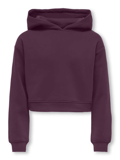 FELPA BASIC CON CAPPUCCIO ONLY JUNIOR DA BAMBINA VINO
