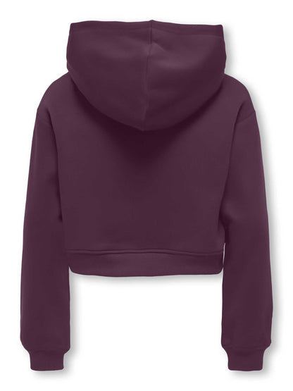 FELPA BASIC CON CAPPUCCIO ONLY JUNIOR DA BAMBINA VINO