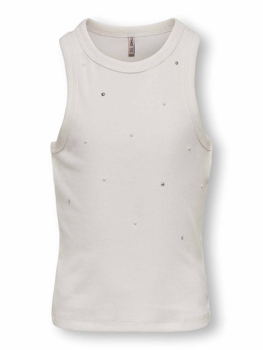 Canotta Only Jr Jill in bianco unisex bambino