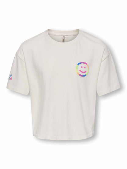 T-shirt unisex bambino Only Pop Life bianca