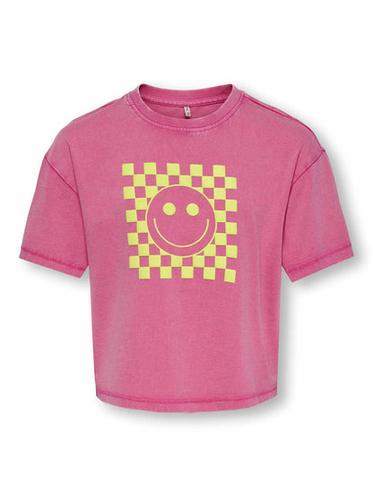 T-shirt unisex bambino Only Pop Life fucsia