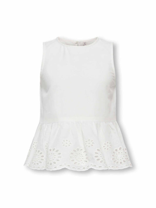 Top unisex bambino panna Only Jr Bondi, delicato e versatile