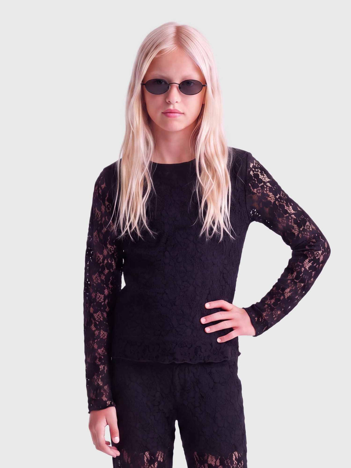 Only Jr Leika, t-shirt a maniche lunghe da Bambina nero