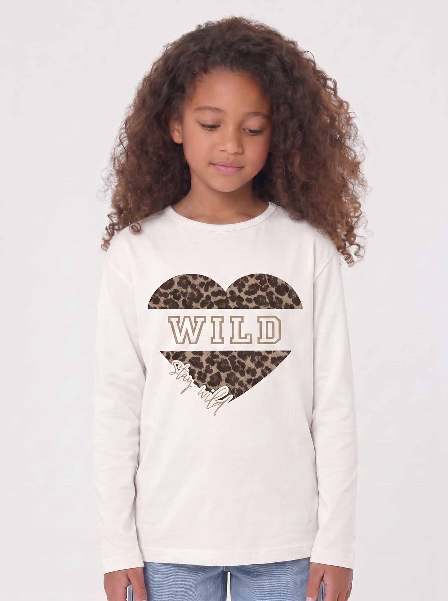 Only Jr Scarlett, t-shirt a maniche lunghe da bambina panna