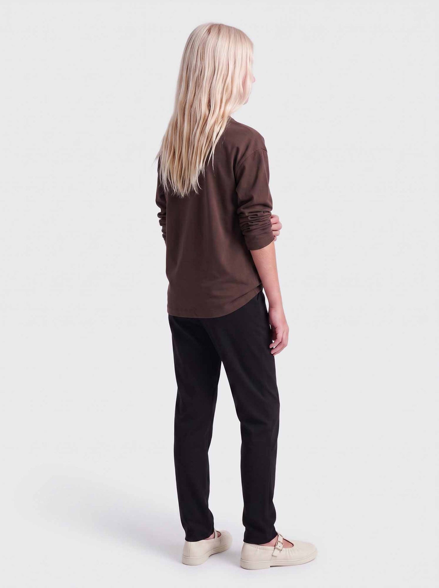 Only Jr Scarlett, t-shirt a maniche lunghe da bambina marrone