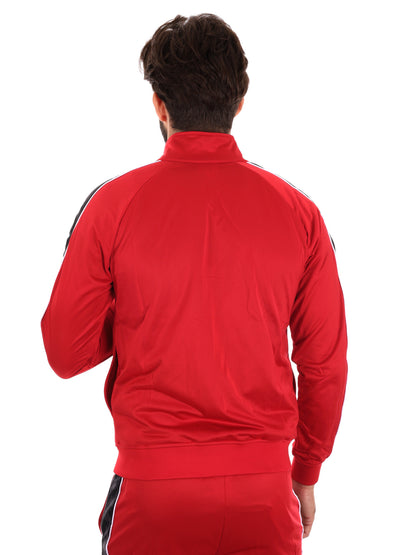 FELPA ACETATA CON BANDE KAPPA DA UOMO ROSSO NERO