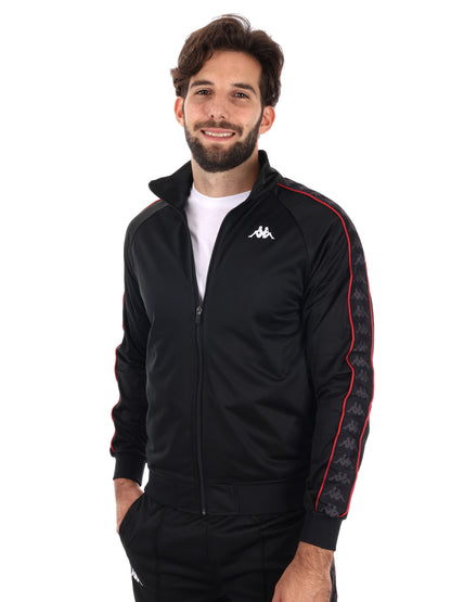 FELPA ACETATA CON BANDE KAPPA DA UOMO NERO