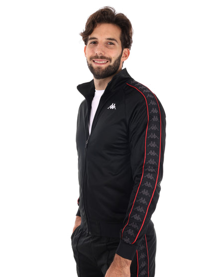 FELPA ACETATA CON BANDE KAPPA DA UOMO NERO