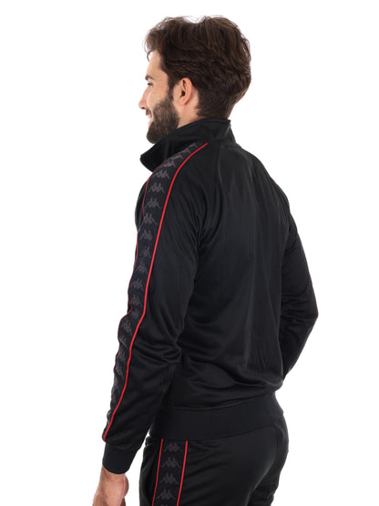 FELPA ACETATA CON BANDE KAPPA DA UOMO NERO
