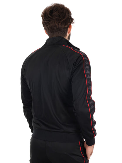 FELPA ACETATA CON BANDE KAPPA DA UOMO NERO