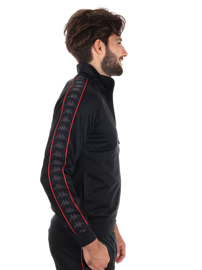FELPA ACETATA CON BANDE KAPPA DA UOMO NERO