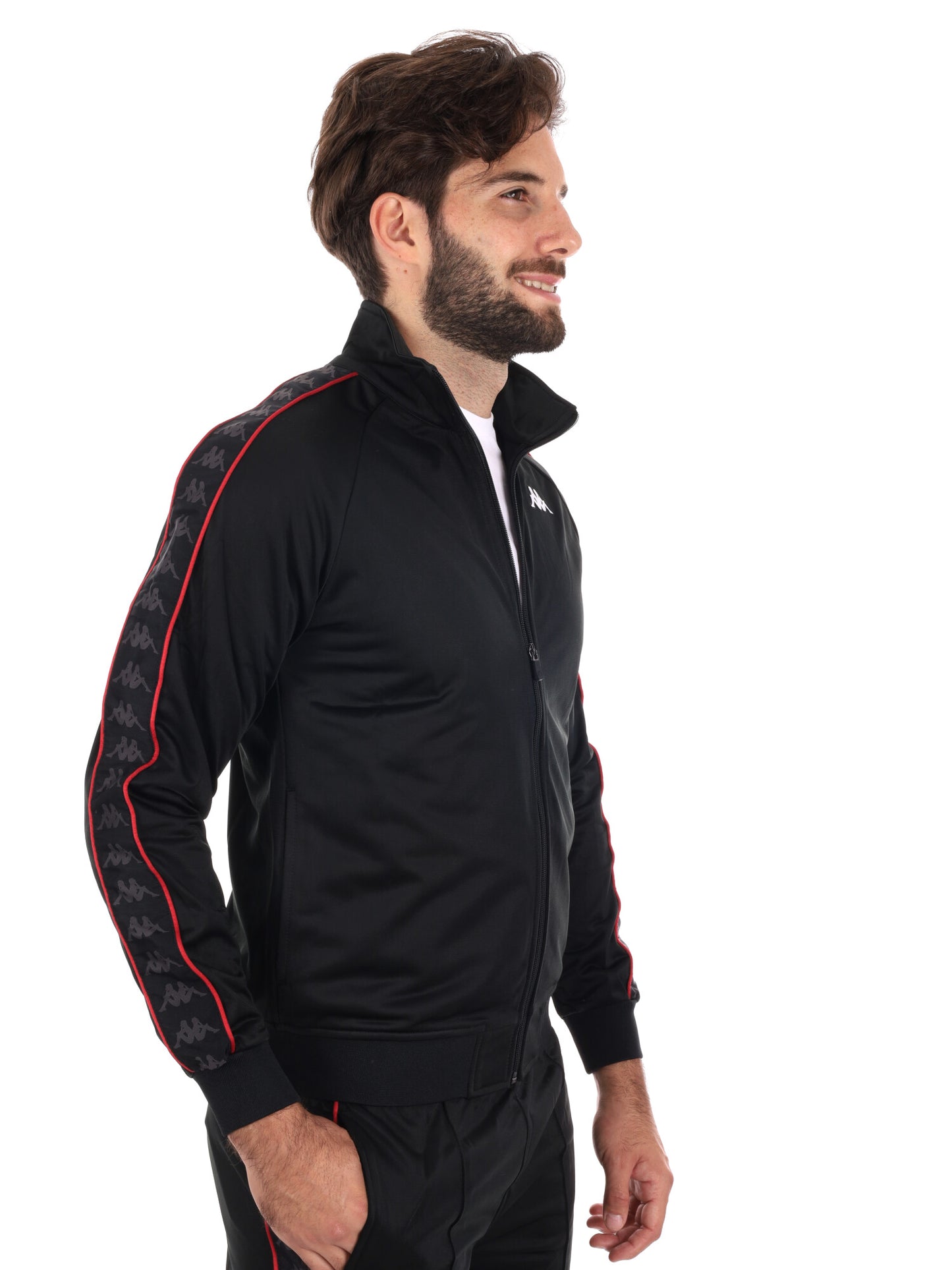 FELPA ACETATA CON BANDE KAPPA DA UOMO NERO