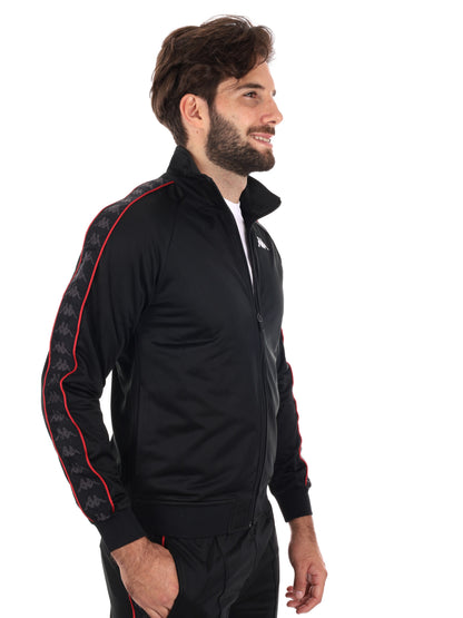 FELPA ACETATA CON BANDE KAPPA DA UOMO NERO