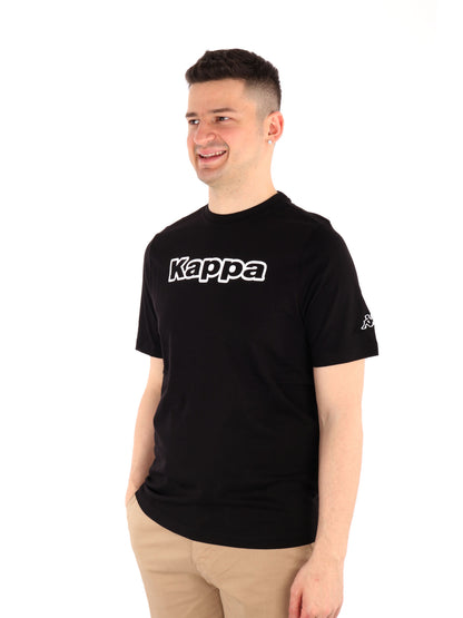 Kappa Logo Fromen, t-shirt uomo nera a manica corta