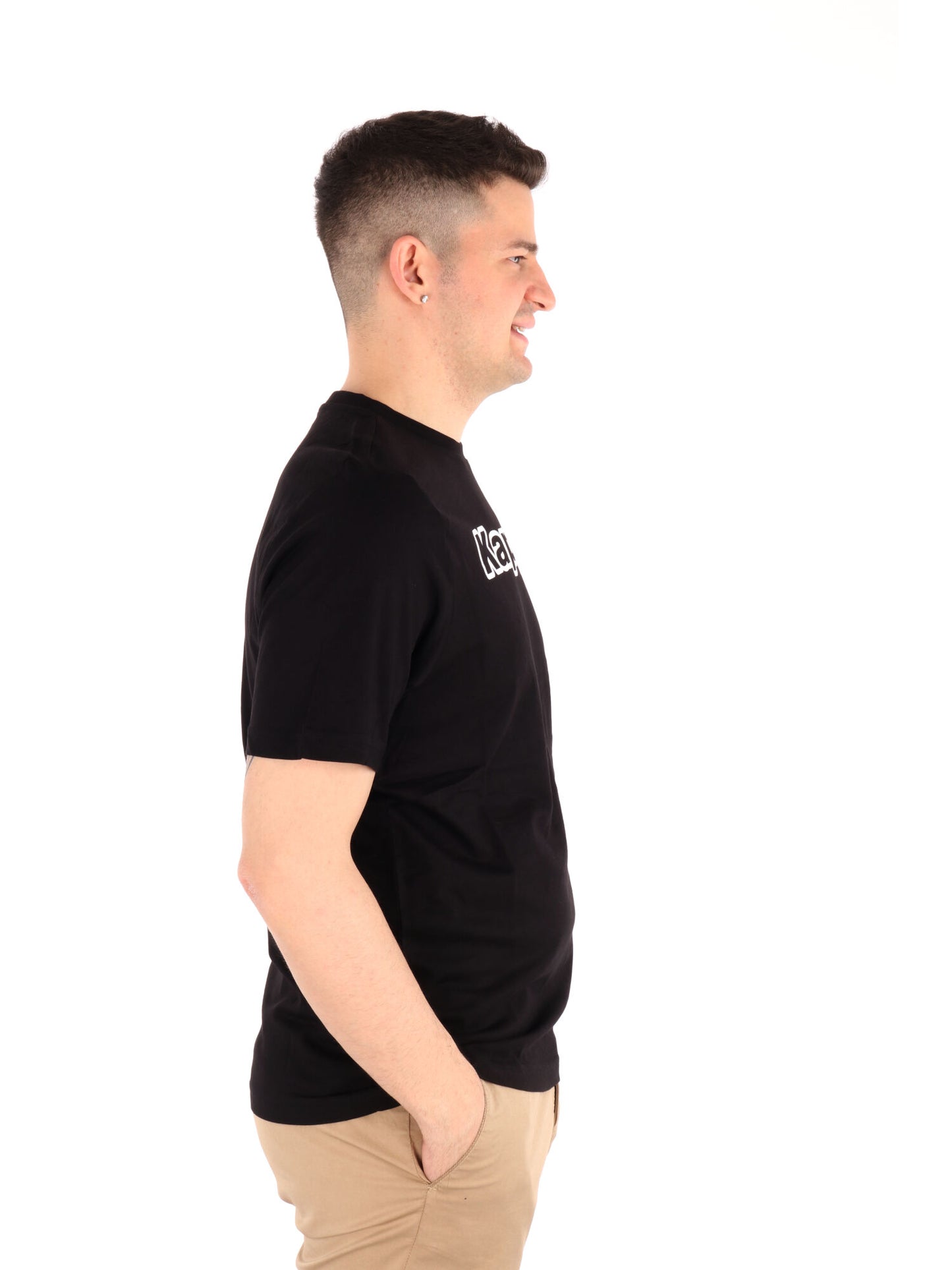 Kappa Logo Fromen, t-shirt uomo nera a manica corta