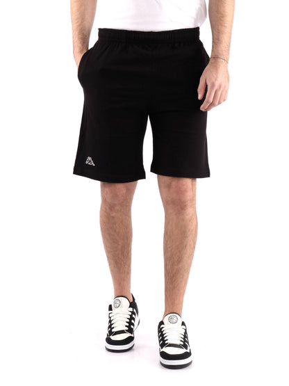 Shorts lungo Kappa Logo Cabog in cotone nero da uomo