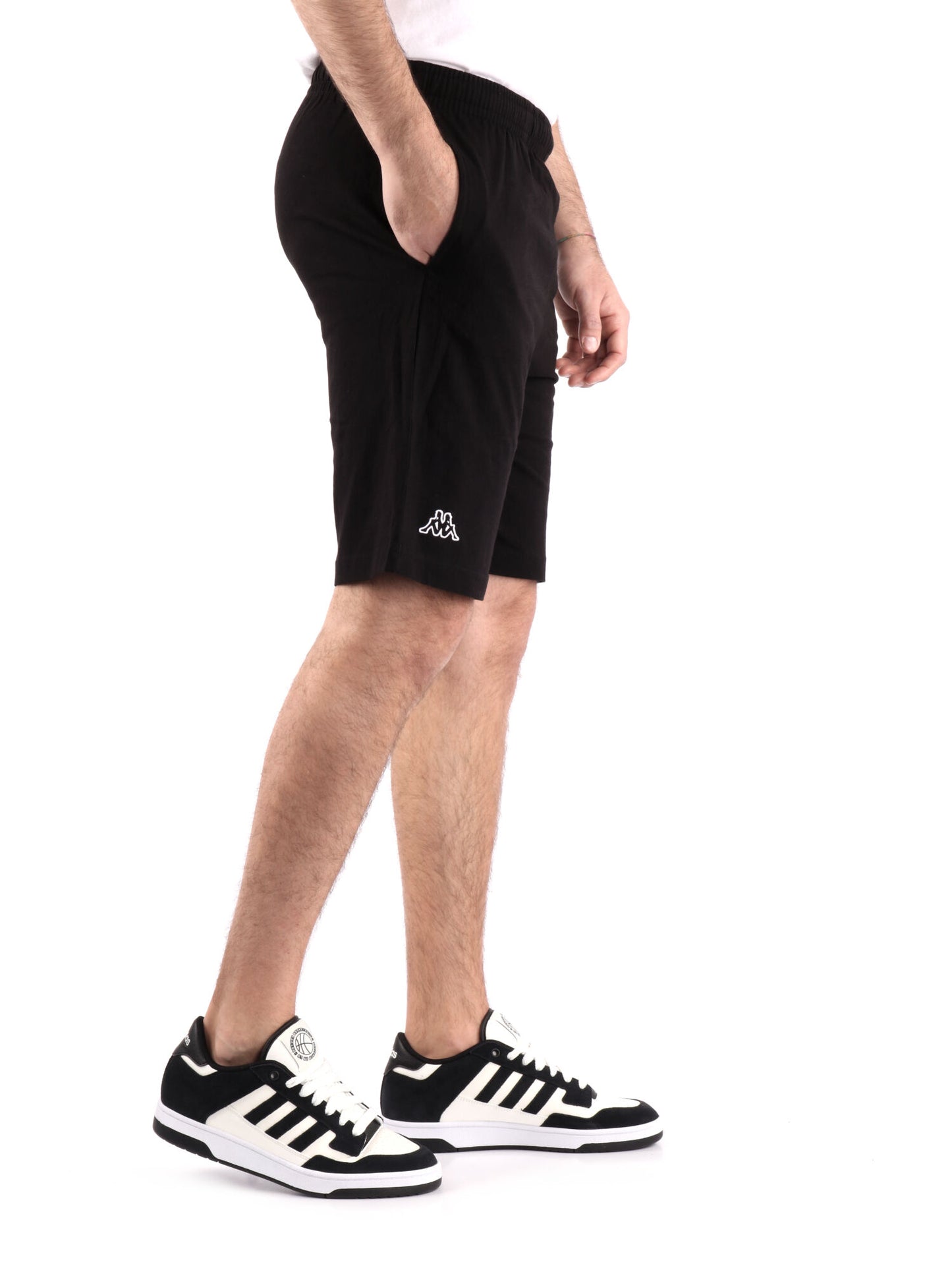 Shorts lungo Kappa Logo Cabog in cotone nero da uomo