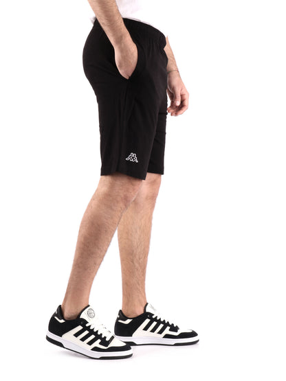 Shorts lungo Kappa Logo Cabog in cotone nero da uomo