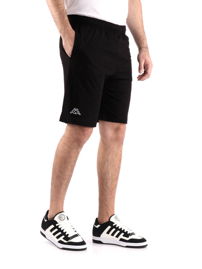 Shorts lungo Kappa Logo Cabog in cotone nero da uomo