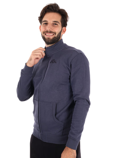 FELPA FULL ZIP KAPPA DA UOMO ANTRACITE